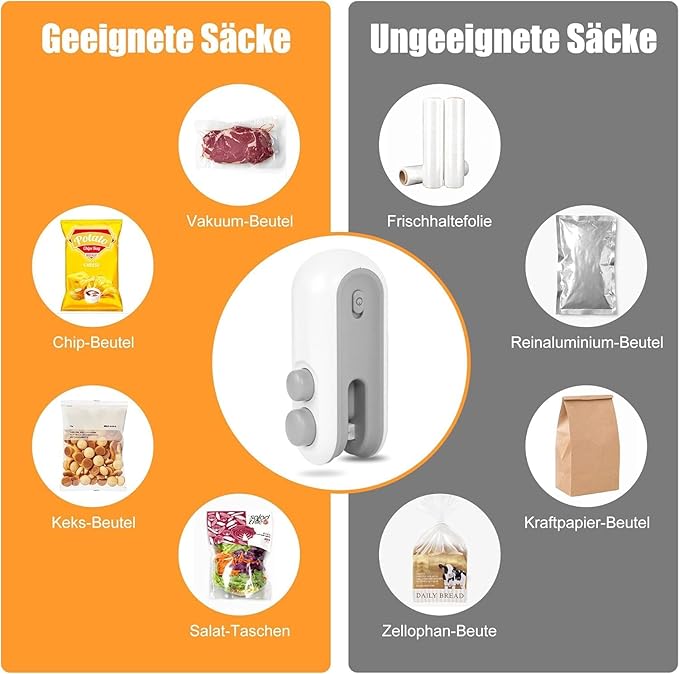 Portable Mini Sealing Machine 2 in 1 USB Rechargeable Magnetic Heat Sealing and Cutting Bag Sealer