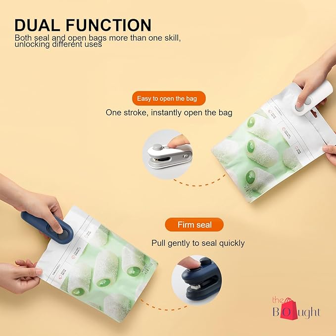 Portable Mini Sealing Machine 2 in 1 USB Rechargeable Magnetic Heat Sealing and Cutting Bag Sealer