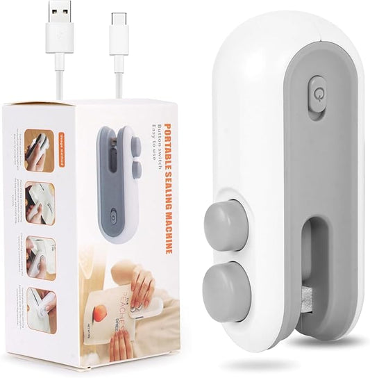 Portable Mini Sealing Machine 2 in 1 USB Rechargeable Magnetic Heat Sealing and Cutting Bag Sealer