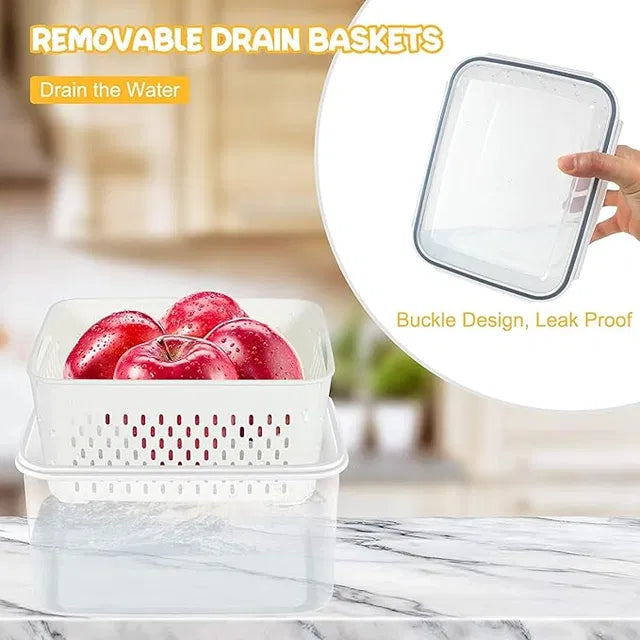 Refrigerator Storage Containers Boxes with Airtight Lid