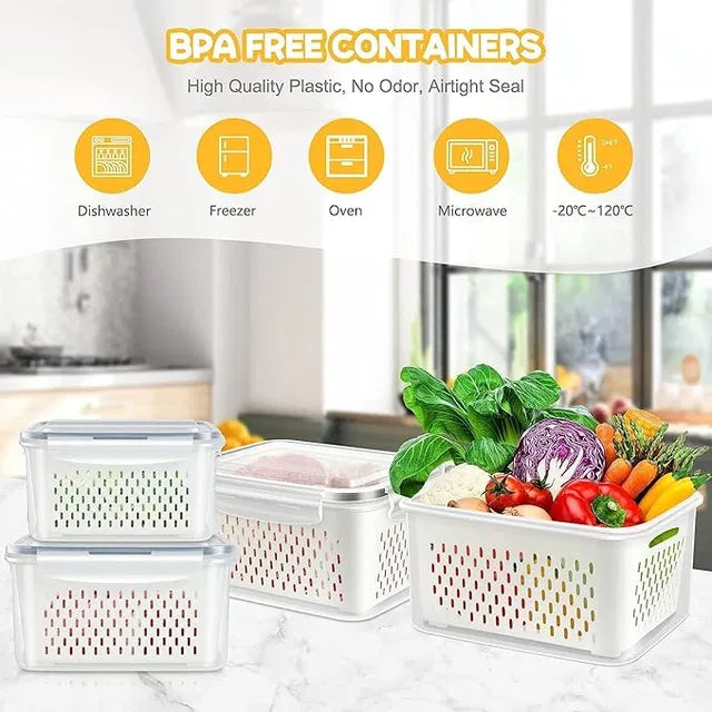 Refrigerator Storage Containers Boxes with Airtight Lid